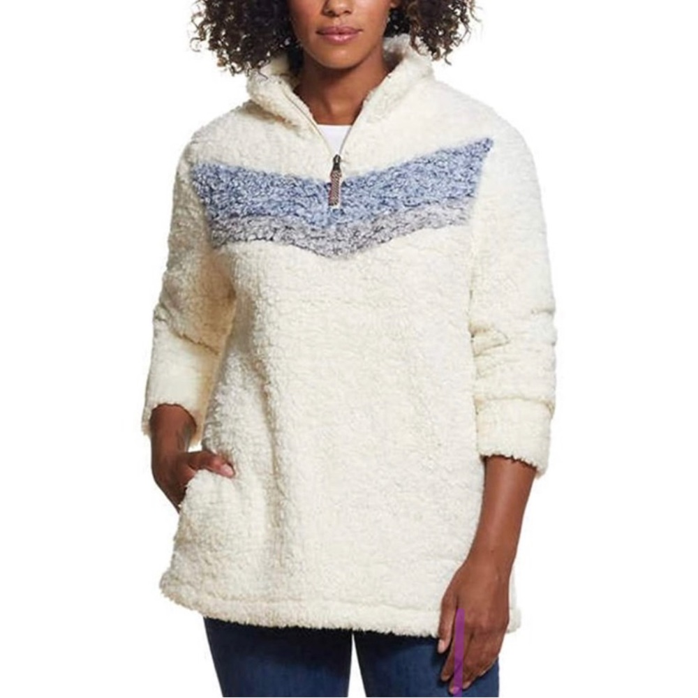 Womens weatherproof vintage cream/blue Sherpa